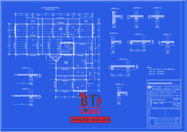 plan B.A coffrage ferraillage sur www.btp-cours.com