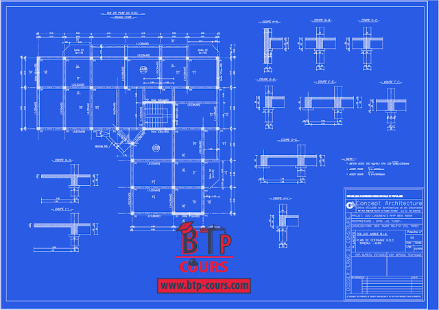 plan B.A coffrage ferraillage sur www.btp-cours.com