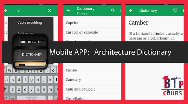 android app BTP et ARCHITECTURE sur www.btp-cours.com