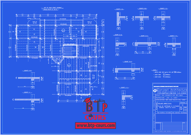 plan B.A coffrage ferraillage sur www.btp-cours.com