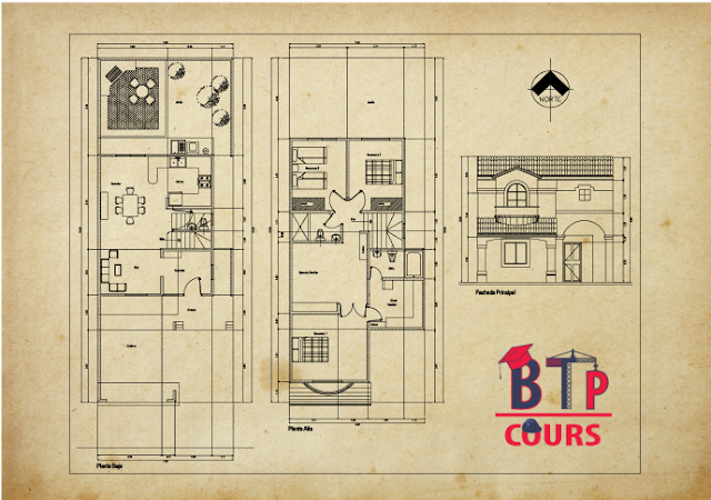 Télécharger Plan ARCHI  Villa.dwg; BTP-Cours